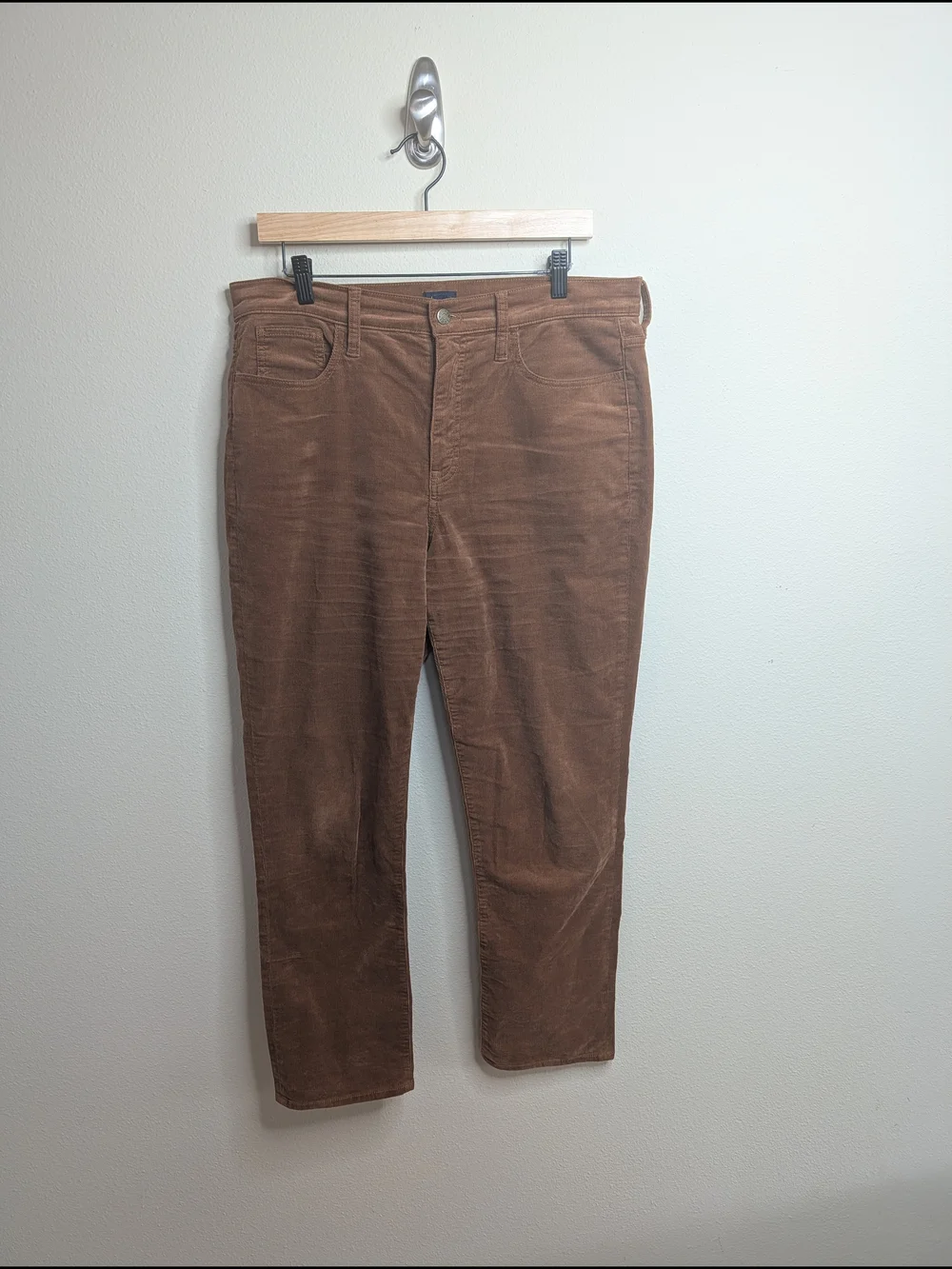J.Crew Corduroy Pants Size 31 Caramel Tan Straight Leg 98% Cotton